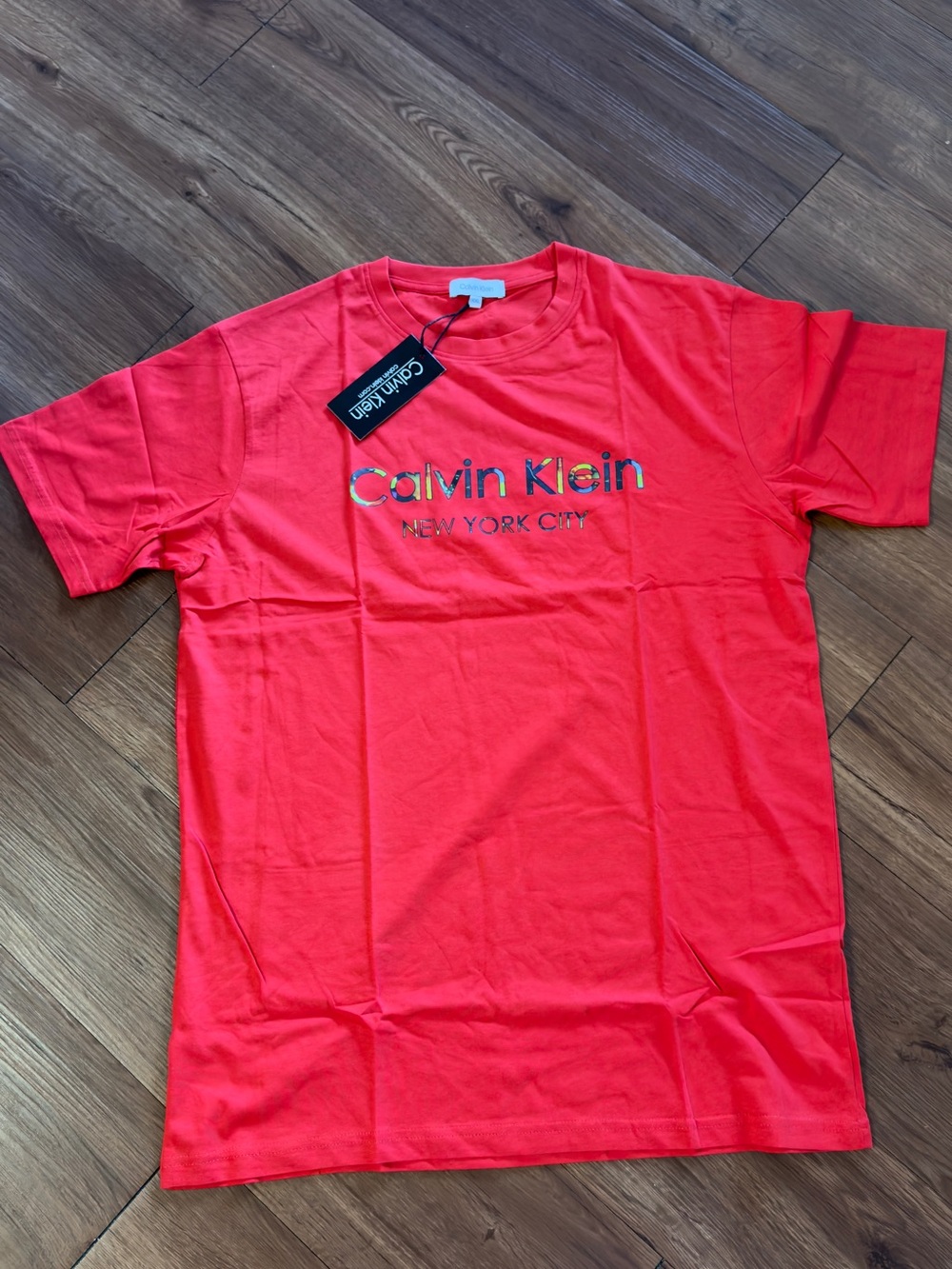 Calvin Klein Red Short Sleeve Logo Tee